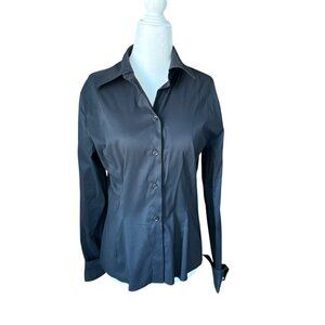 GUESS COLLECTION  Y2K Button Down black shirt rhinestone cufflinks 46